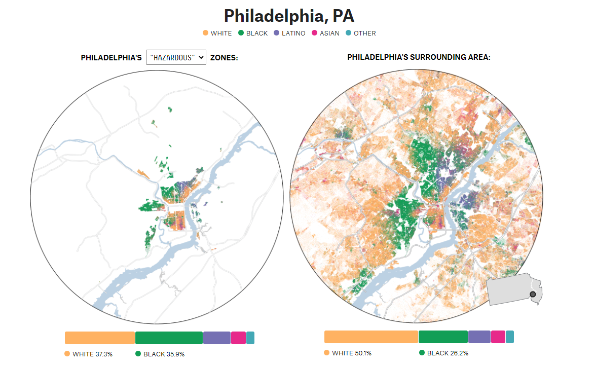 Philly Redlining Map vs Today